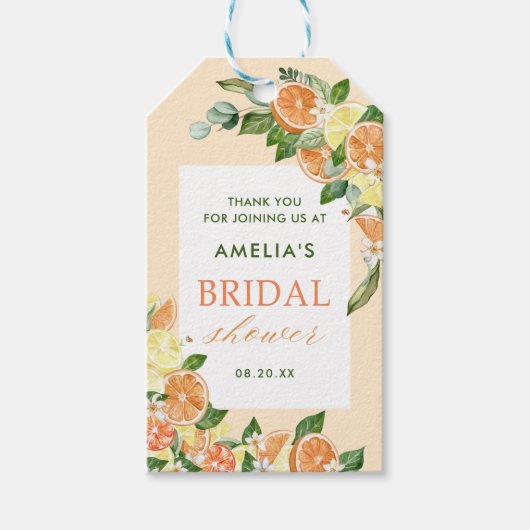 Main Squeeze Citrus Bruiloftsfeest Cadeaulabel (Voorkant)