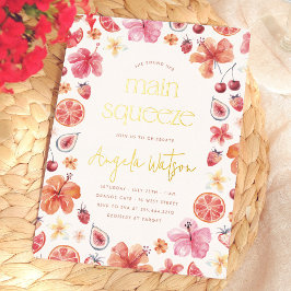 Main Squeeze Citrus Bruiloftsfeest Folie Uitnodiging