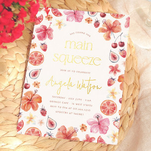 Main Squeeze Citrus Bruiloftsfeest Folie Uitnodiging