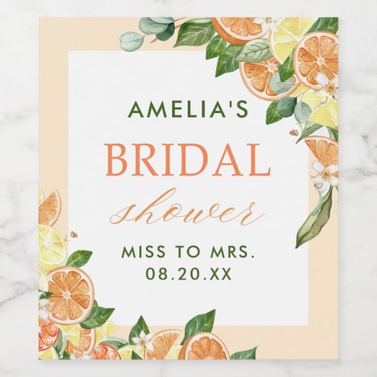 Main Squeeze Citrus Bruiloftsfeest Wijn Etiket (Enkel label)