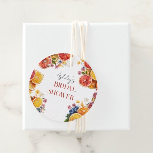 Main Squeeze Citrus Bruiloftsfeestje  Bedankjes Labels (In situ)