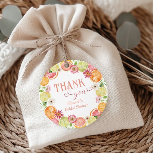 Main Squeeze Citrus Bruiloftsfeestje  Bedankjes Labels