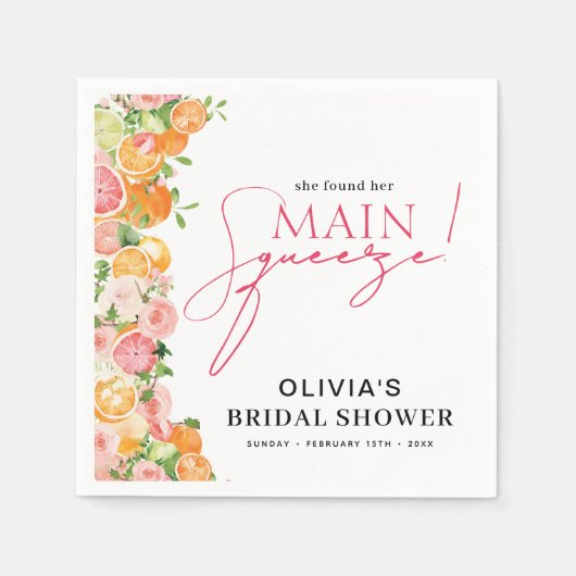 Main Squeeze Citrus Bruiloftsfeestje Servet (Voorkant)