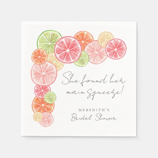 Main Squeeze Citrus Bruiloftsfeestje Servet (Voorkant)