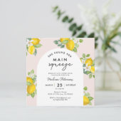 Main Squeeze Citrus Citroen Trouw Bruiloft Vierkan Kaart (Staand voorkant)