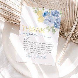 Main Squeeze Citrus Floral Bridal Shower Thank You Bedankkaart