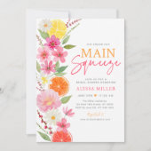 Main Squeeze Citrus Floral Vrijgezellenfeest Kaart (Voorkant)