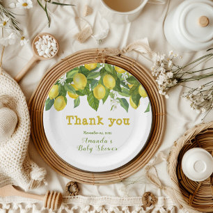 Main Squeeze Citrus Fruit Lemon Baby shower Papieren Bordje