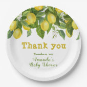 Main Squeeze Citrus Fruit Lemon Baby shower Papieren Bordje (Voorkant)