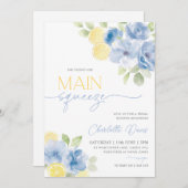 Main Squeeze Citrus Lemon Blue Vrijgezellenfeest Kaart (Voorkant / Achterkant)