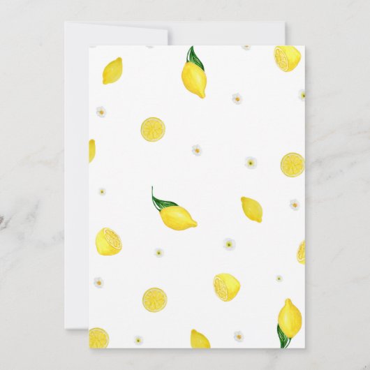 Main Squeeze Citrus Lemon Bridal Shower Uitnodigin Kaart (Achterkant)
