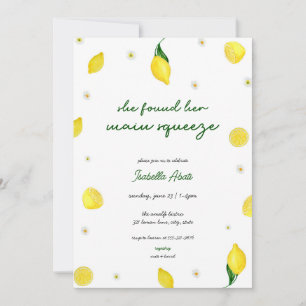 Main Squeeze Citrus Lemon Bridal Shower Uitnodigin Kaart