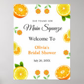 Main Squeeze Citrus Lemon Vrijgezellenfeest Welkom Poster (Voorkant)