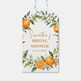 Main Squeeze Citrus Oranje Bruiloftsfeest Cadeaulabel