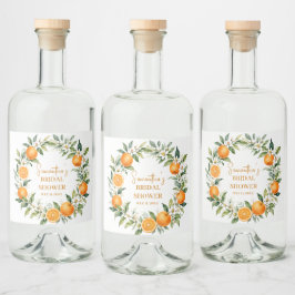 Main Squeeze Citrus Oranje Bruiloftsfeest Likeurfles Etiket