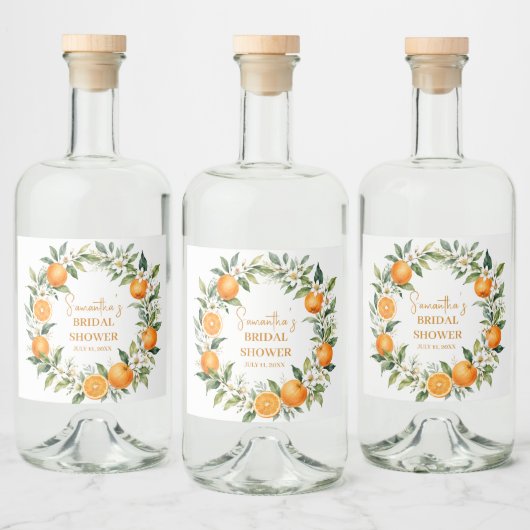 Main Squeeze Citrus Oranje Bruiloftsfeest Likeurfles Etiket (Flessen)