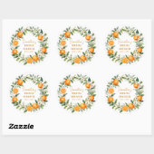 Main Squeeze Citrus Oranje Bruiloftsfeest Ronde Sticker (Vel)