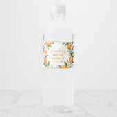Main Squeeze Citrus Oranje Bruiloftsfeest Waterfles Etiket (Voorkant)