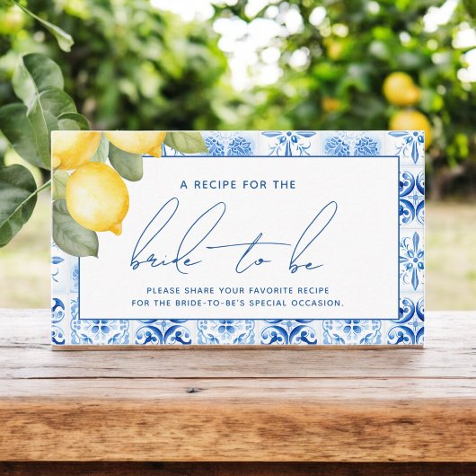 Main Squeeze Citrus Recept voor de bruid te zijn Informatiekaartje