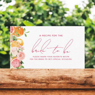 Main Squeeze Citrus Recept voor de bruid te zijn Informatiekaartje