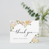 Main Squeeze | Citrus | Roze Bloemen Bedankkaart (Staand voorkant)