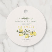 Main Squeeze Citrus Sage Bruiloftsfeest Bedankjes Labels (Voorkant)