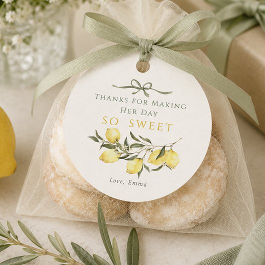 Main Squeeze Citrus Sage Bruiloftsfeest Bedankjes Labels