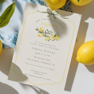 Main Squeeze Citrus Sage Green Bridal Shower Kaart