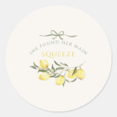 Main Squeeze Citrus Sage Groene Bruiloftsborrel Ronde Sticker (Voorkant)