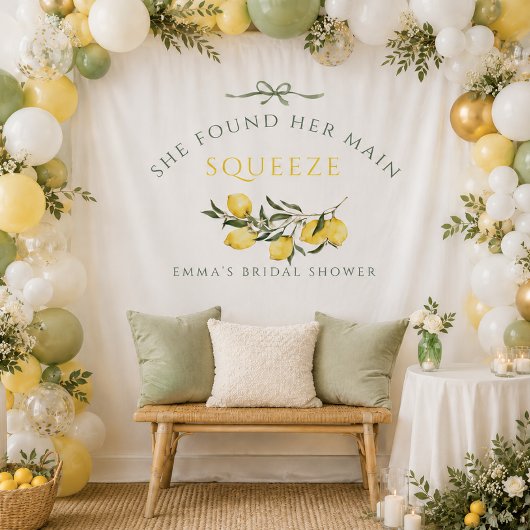 Main Squeeze Citrus Salie Groen Bruidsfeest Wandkleed