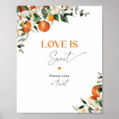 Main squeeze citrus sinaasappels Liefde is zoet Po Poster (Voorkant)