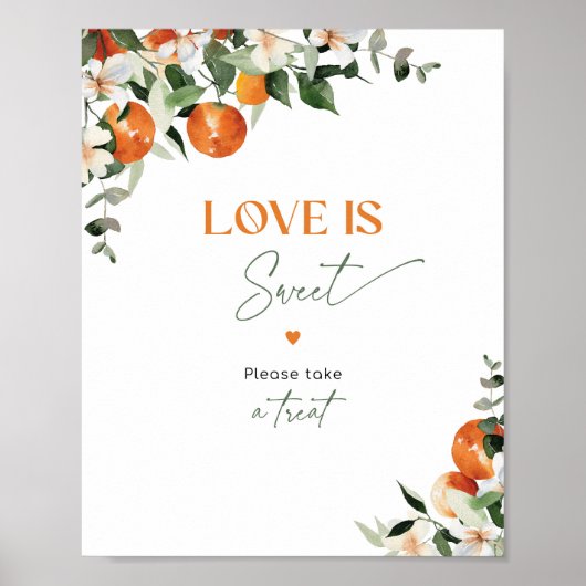 Main squeeze citrus sinaasappels Liefde is zoet Po Poster (Voorkant)