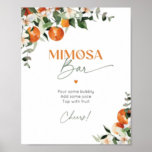 Main squeeze citrus sinaasappels Mimosa bar Poster (Voorkant)