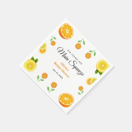 Main Squeeze Citrus Summer Lemon Vrijgezellenfeest Servet (Hoek)
