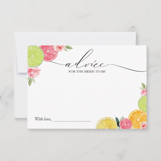 Main Squeeze Citrus Vrijgezellenfeest Advies Kaart (Voorkant)