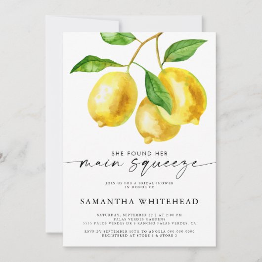 Main Squeeze Citrus Vrijgezellenfeest Kaart (Voorkant)