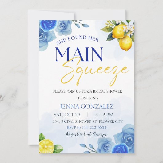 Main Squeeze Citrus Vrijgezellenfeest Kaart (Voorkant)