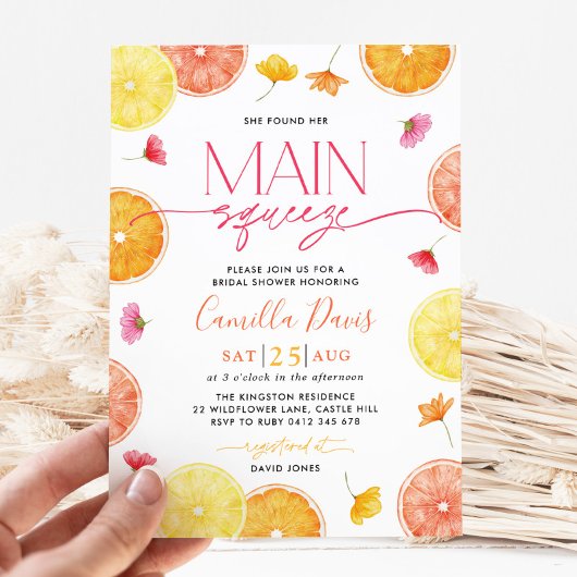 Main Squeeze Citrus Vrijgezellenfeest Lemon Bright Kaart