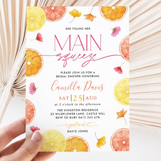 Main Squeeze Citrus Vrijgezellenfeest Lemon Bright Kaart