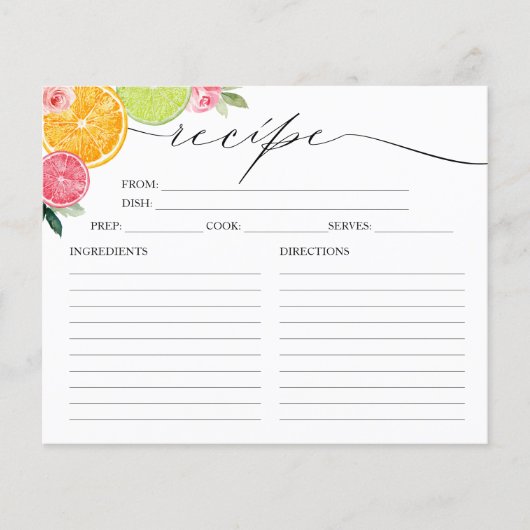Main Squeeze Citrus Vrijgezellenfeest Recept Kaart (Voorkant)