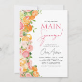 Main Squeeze Citrus Vrijgezellenfeest Sinaasappel Kaart (Voorkant)