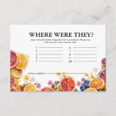 Main Squeeze Citrus waar waren ze Bridal Game Informatiekaartje (Voorkant)
