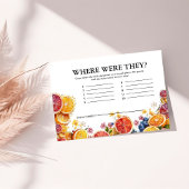 Main Squeeze Citrus waar waren ze Bridal Game Informatiekaartje