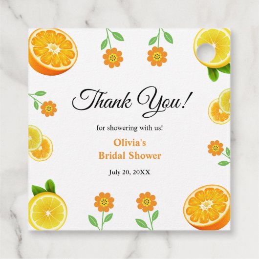 Main Squeeze Citrus Zomer Bruiloft Lemon Bruidsfee Bedankjes Labels (Achterkant)