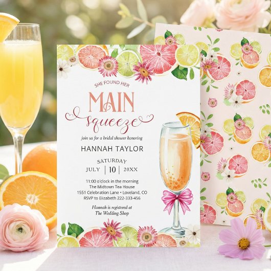 Main Squeeze Citrus Zomer Bruiloftsborrel Kaart