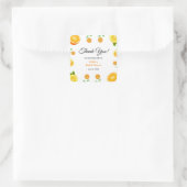 Main Squeeze Citrus Zomer Bruiloftsontbijt Vierkante Sticker (Tas)