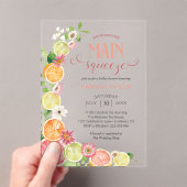 Main Squeeze Citrus Zomer Vrijgezellenfeest Acryl Uitnodigingen (Insitu (Draagbaar))