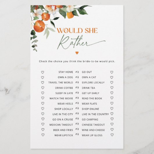 Main squeeze citrus Zou ze liever bruids spel (Voorkant)