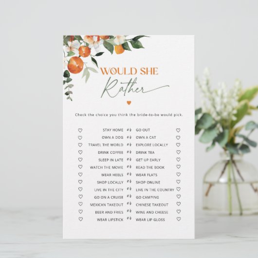 Main squeeze citrus Zou ze liever bruids spel (Staand voorkant)