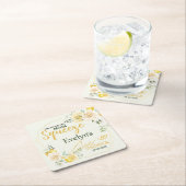 Main Squeeze Elegant Lemon Floral Vrijgezellenfees Kartonnen Onderzetters (Insitu)